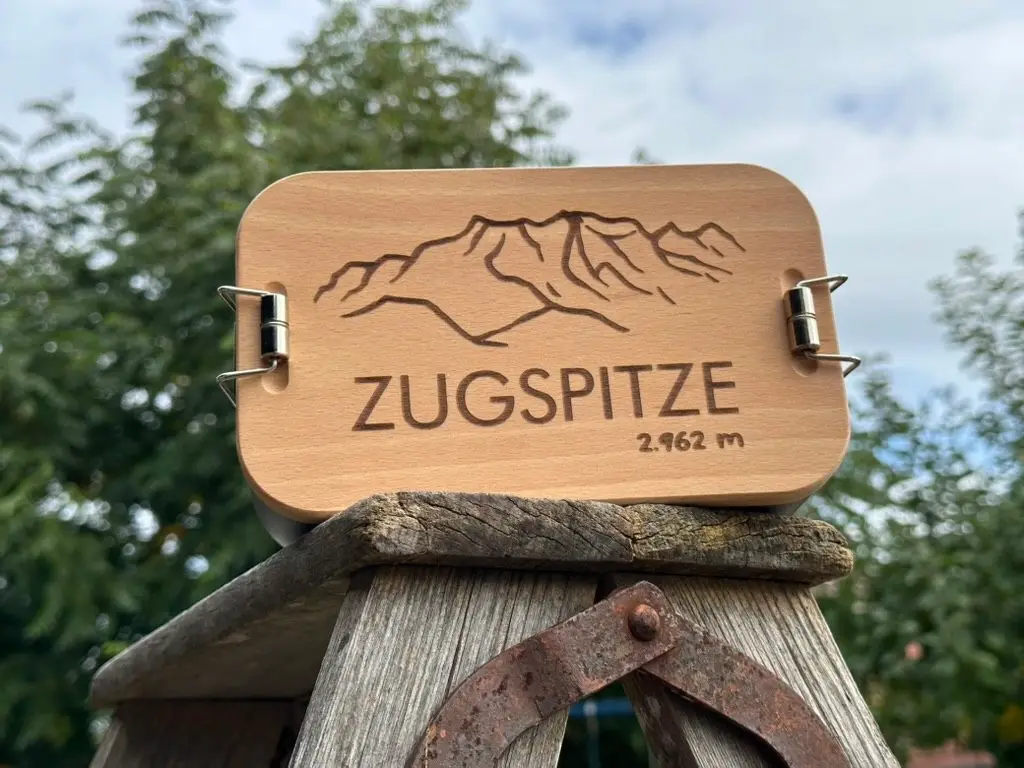 Brotzeitdose mit Zugspitze Lasergravur – 2.962m – AllAlp personalisierte Produkte